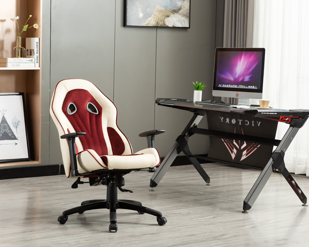hc 2645 milky white and red leather gaming chair 14