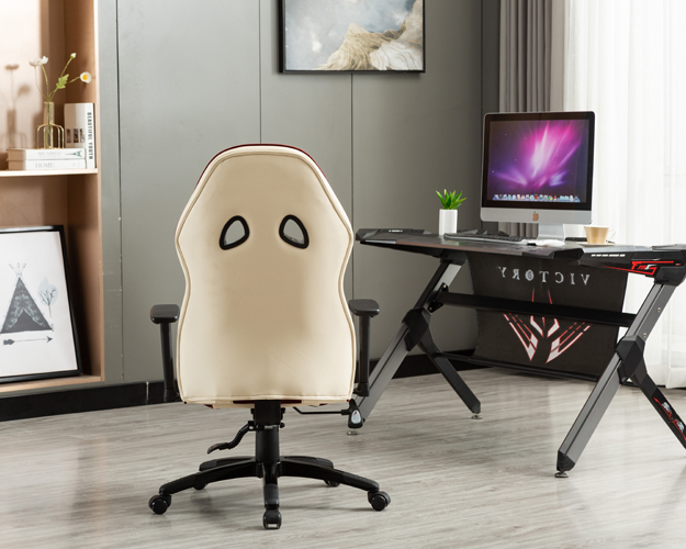 hc 2645 milky white and red leather gaming chair 15