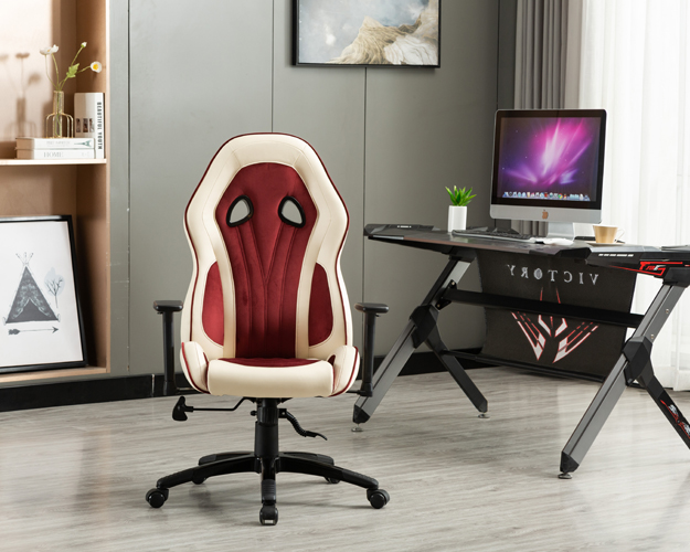 hc 2645 milky white and red leather gaming chair 17
