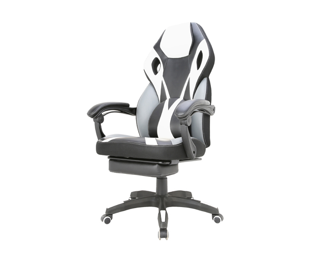 hc 4034 black and white leather gaming chair 2